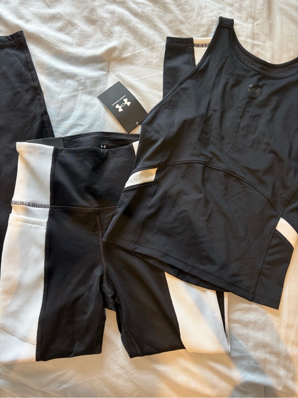 Under Armour Women’s Black and White Tank Top & Leggings Set